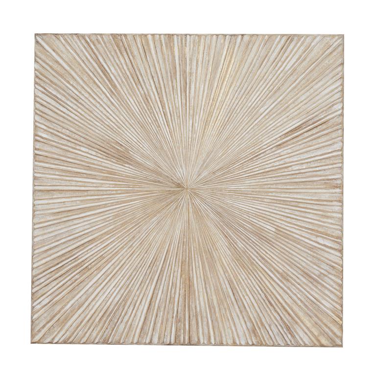 Brown Wood Starburst Handmade Carved Wall Decor