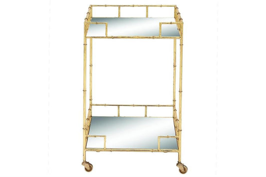 Gold Metal Rolling Bar Cart