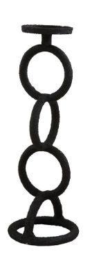 Medium Black Chain Link Candlestick