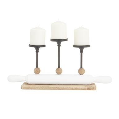 Metal Wood Candleholder