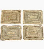 Set of 4 Placemats Natural Banana Leaf Wicker & Seagrass