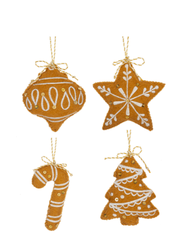 Stitched Gingerbread Cookie Ornaments