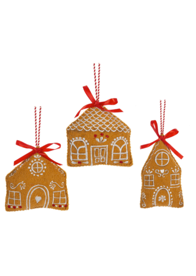 Stitched Gingerbread House Ornaments