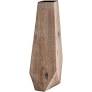 Allen II Small Natural Wooden Base Oval Vase