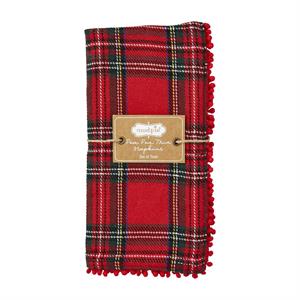 Tartan Pom Trim Napkins