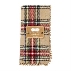 Tartan Pom Trim Napkins