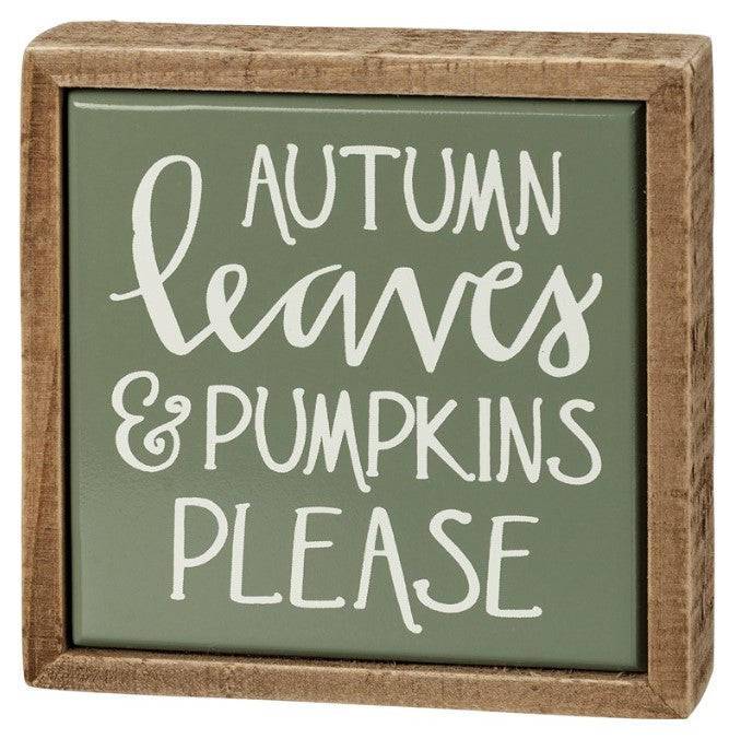 Autumn Leaves Mini Box Sign